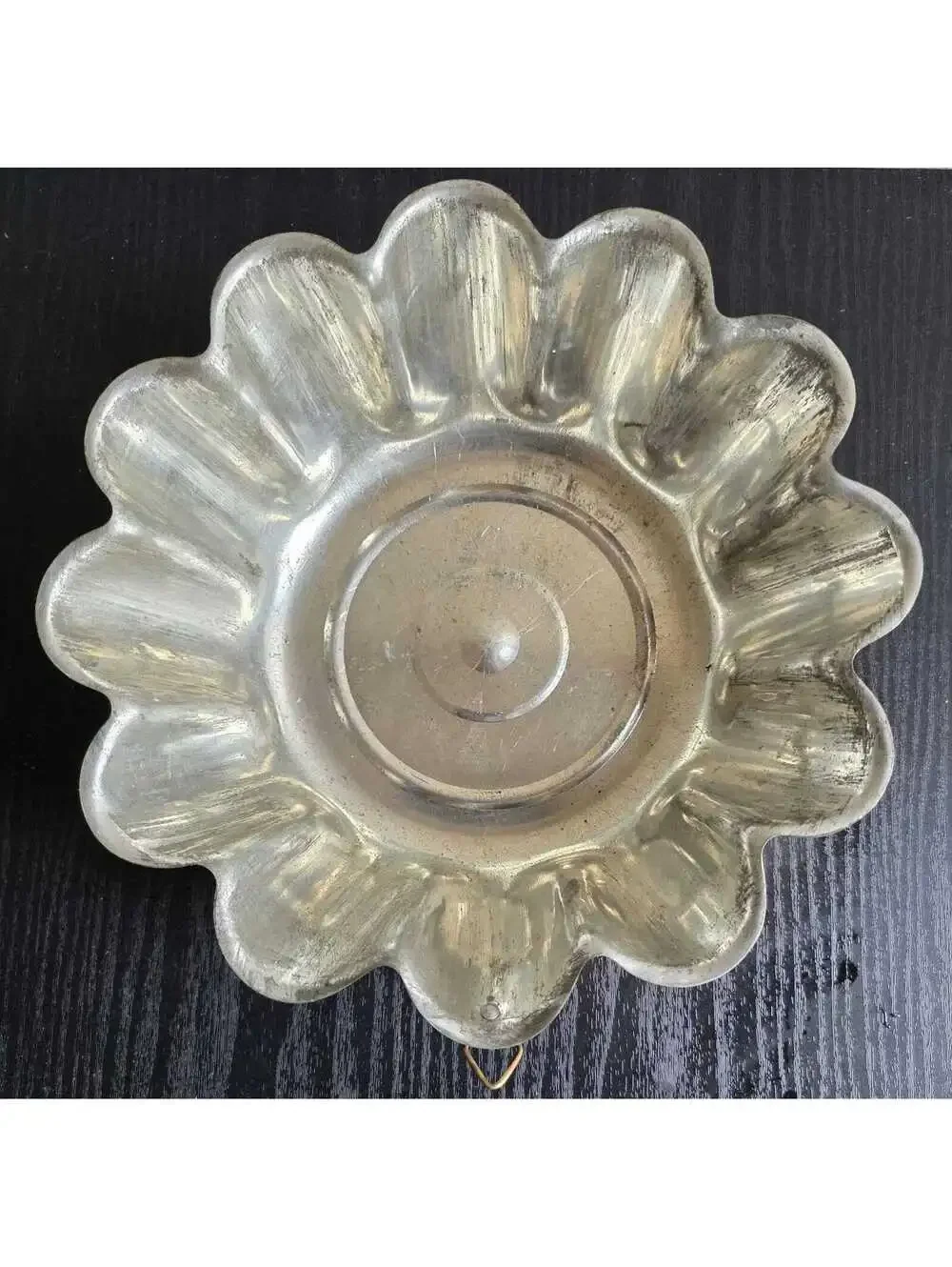 Vintage Made in Portugal Copper Wall Hanging Bowl with Tin Lining and Scalloped-